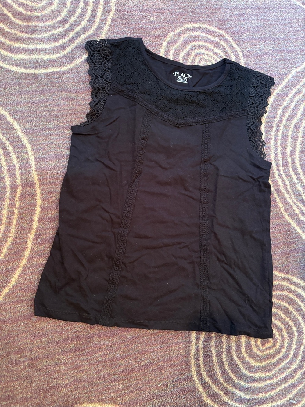 The Children's Place Black Lace-Trim Sleeveless Camisole tank top 16